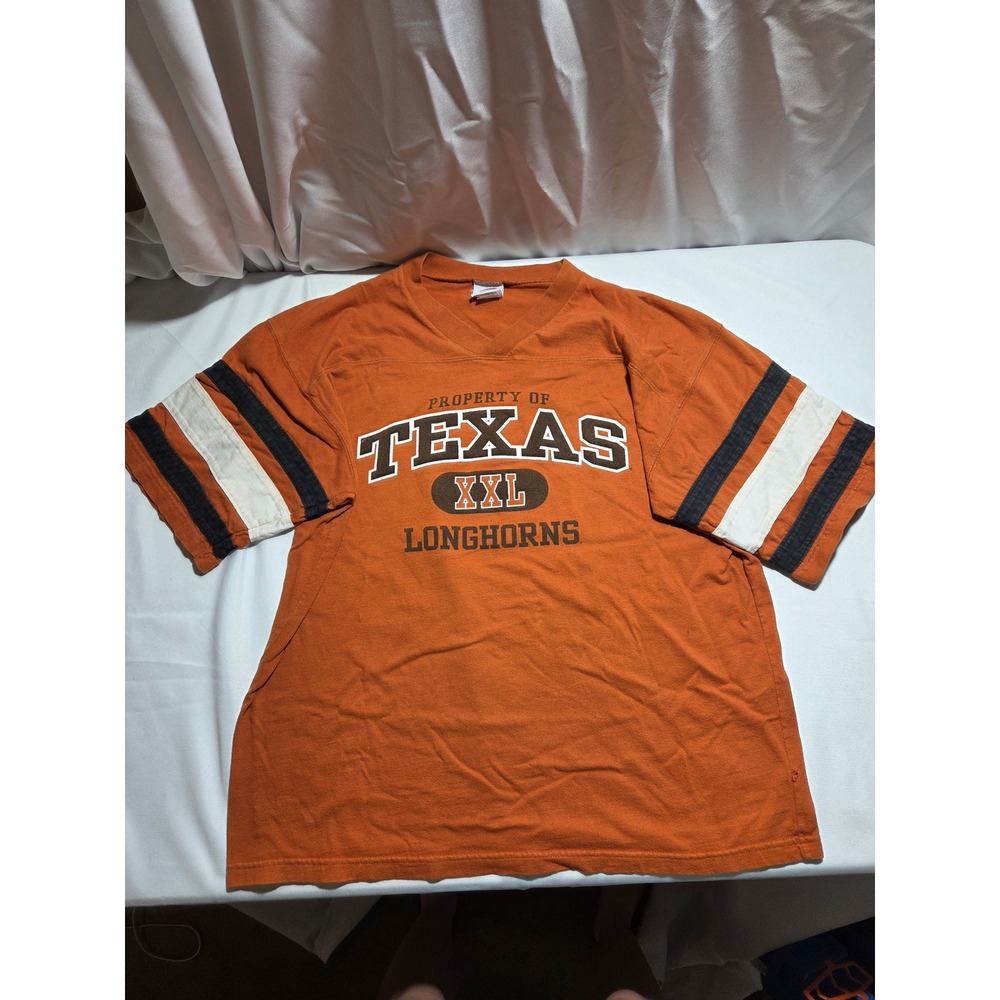 Cadre Athletic Texas Longhorns V-Neck T-Shirt Orange XXL Vintage Style Jersey